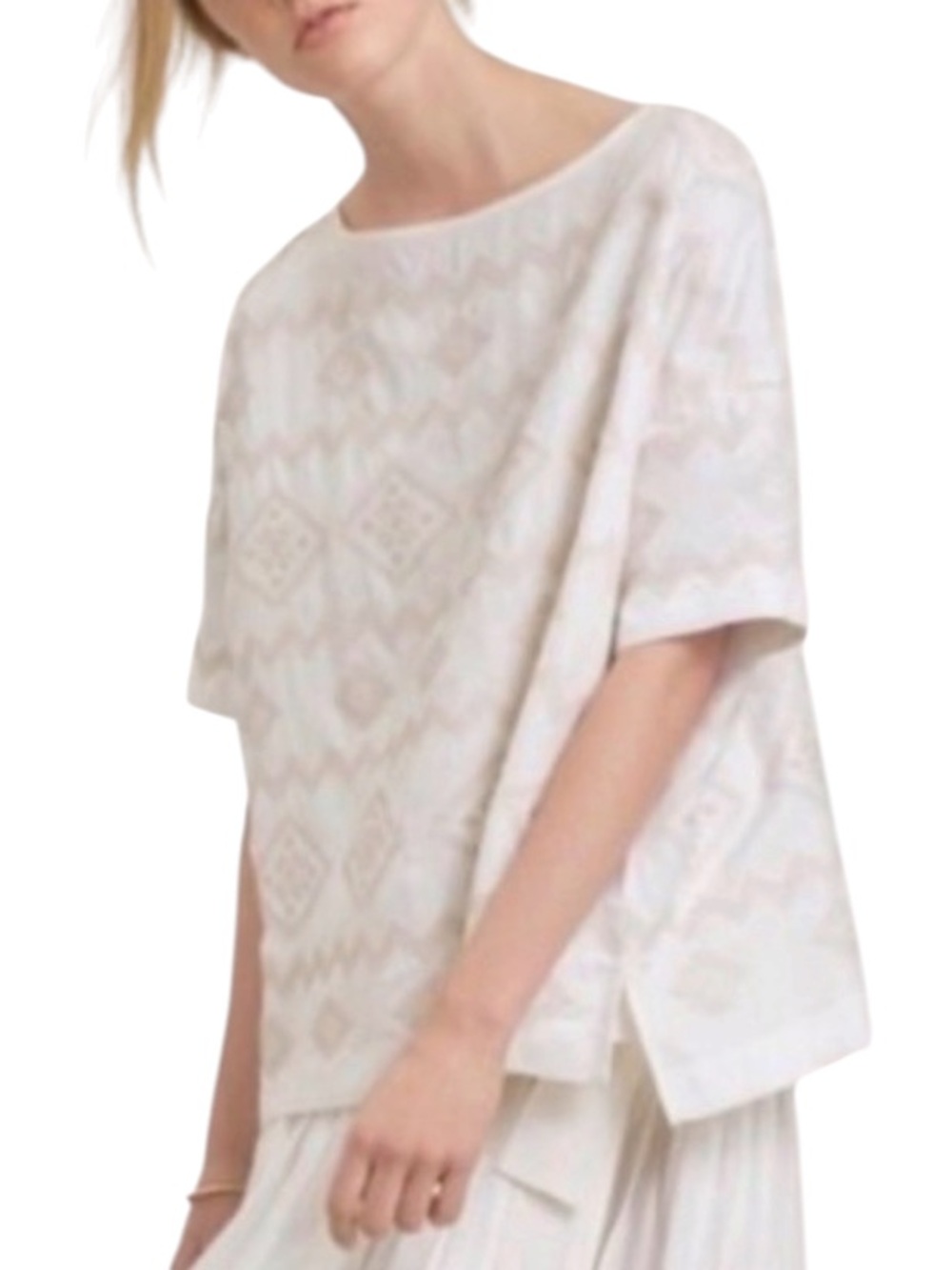 Wilfred embroidered boxy oversized top in ramie size S excellent condition